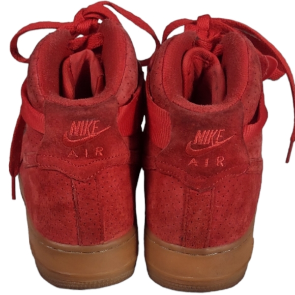NIKE AIR FORCE 1 Hi Suede University Red Sz 8 Retro Vintage collectable - Picture 4 of 9